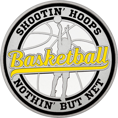 Yellow "Basketball" with Black Outer Circular Borders